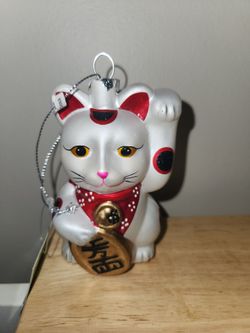 Lucky Cat Christmas Ornament