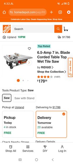 Rigid wet saw for 85 dollars