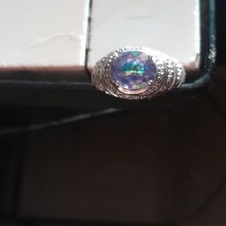 925 Silver Mystic Topaz Cz Ring