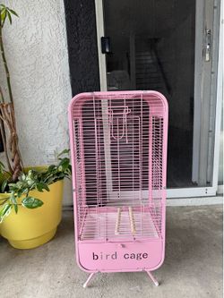 Pink bird cage