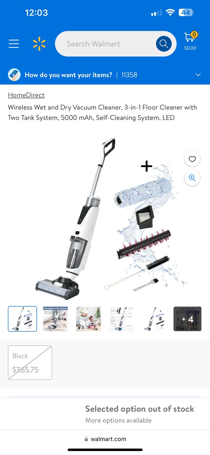 Wireless Wet and Dry Vacuum Cleaner, 3-in-1 Floor Cleaner with Two Tank System, 5000 mAh, Self-Cleaning System, LED