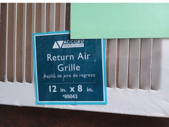 Return air grill 12 in x 8 in new