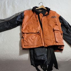 Harley Davidson Motorcycle Biker Rain Jacket/Pants Rainwear Men's Size Large 