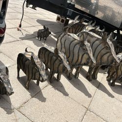 Metal Decorations Javalinas & Quails 
