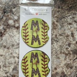 Softball Mom Car Coasters 