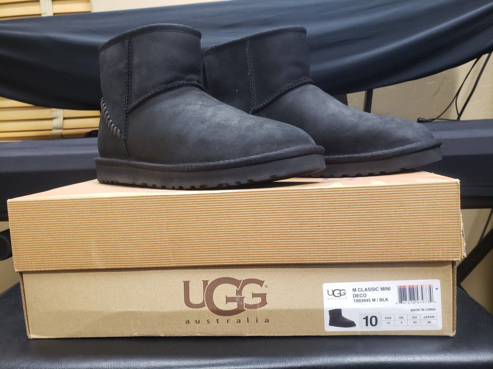 UGG M Classic MINI deco black boots 10M