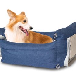 (9001) Small Dog Car Seat for Small Dogs - Waterproof Dog Booster Seat for Car with Storage Pockets,