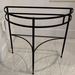 For Sale: Elegant Wrought Iron Half-Moon Console Table – 25” W x 13” D x 22” H