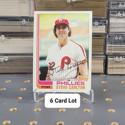 ⚾️ (6) Vintage 1982 Topps HOF Steve Carlton Cards 