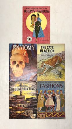 5 Vintage Art & Anatomy instruction Booklets published by Walter T. Foster