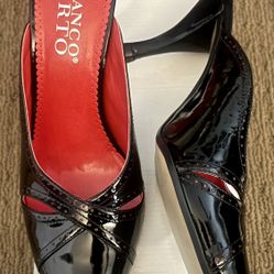 Patent Leather Slip On Heels