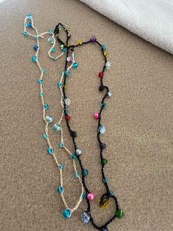 Beaded crochet necklaces