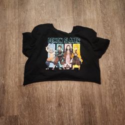 Large Women's Anime Demonslayer Crop Shirt