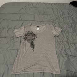 Harley Davidson T-Shirt Womens Small Short Sleeve Wisconsin Gray Y2K grunge