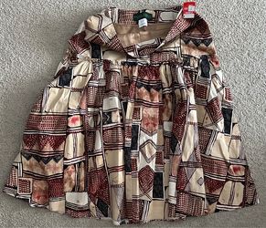 Vintage Harve Benard Geometric Tribal Print Midi Skirt - Size 8