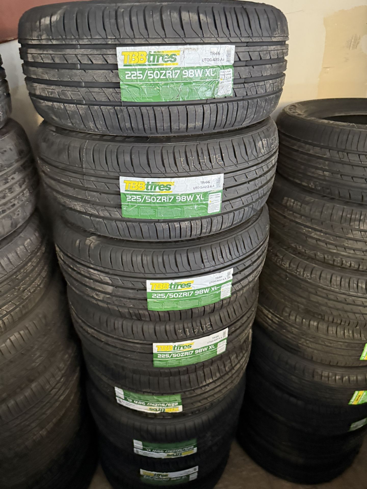 225/50/17 TBB Tires Installed And Balanced / Llantas Nuevas Instaladas Y Balanceadas