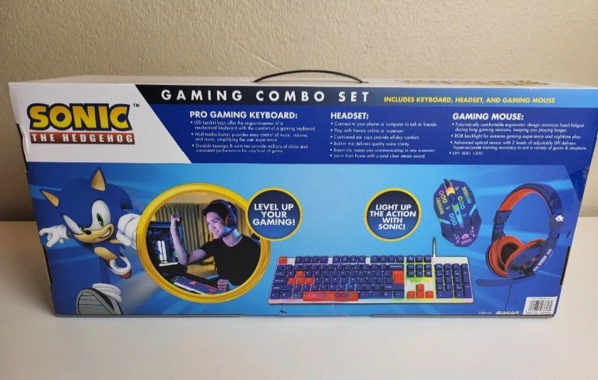 Sonic The Hedgehog Gaming Combo Set With Keyboard, Headset
