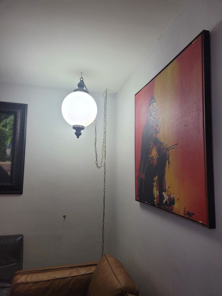 Carl Falkenstein Glass Globe Hanging Light