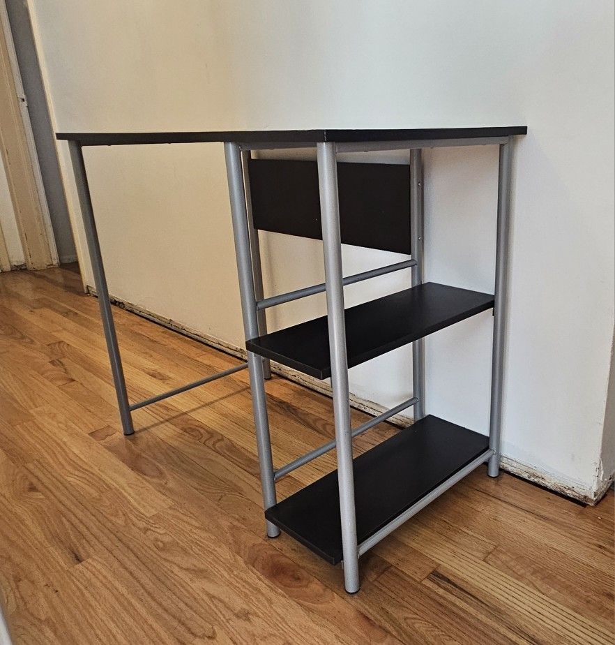 Small BlackbDesk With Shevles