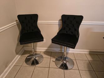 Black Velvet Twin Barstools