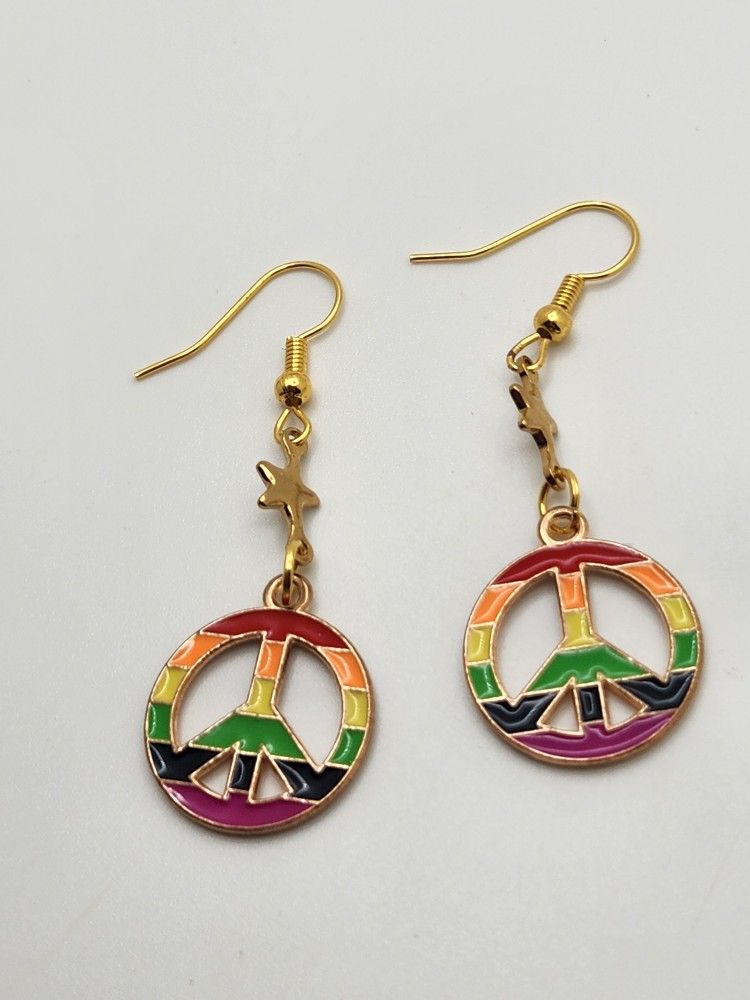 Rainbow Peace Earrings