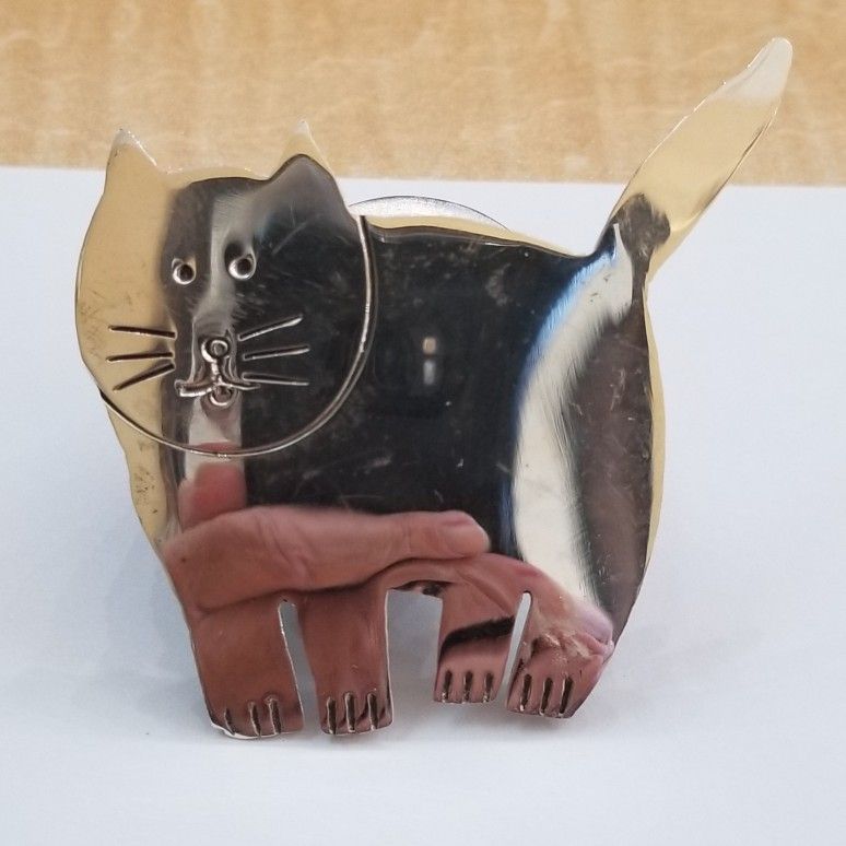 Sterling Silver Cat Pin