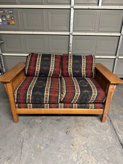 Basset Mission Oak Style Loveseat