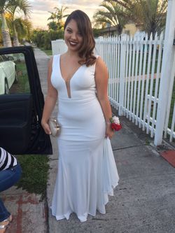 white jovani prom dress