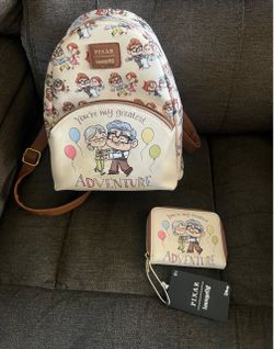 Loungefly Cream Pixar 'You're My Greatest Adventure Backpack & Wallet Set