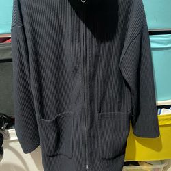 ZARA ribbed knit zip-up cardigan