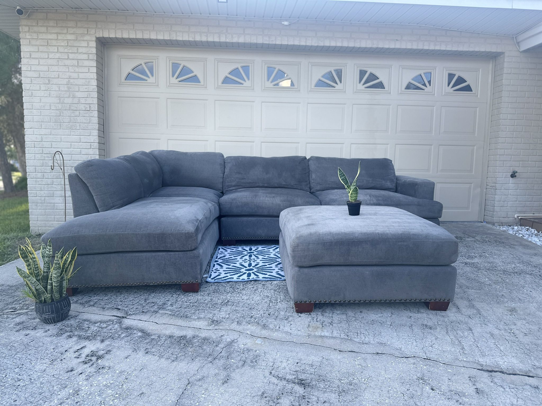 Delivery Available- Gray Sectional Couch