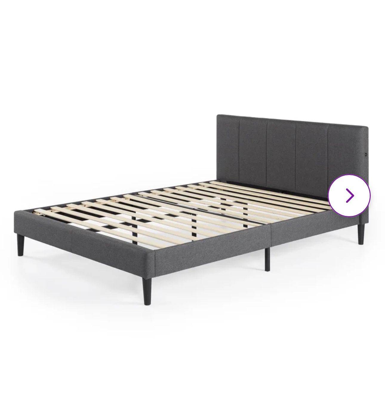 Yaheetech Full Upholstered Platform Bed Frame, Mattress Foundation with Height Adjustable Tufted Headboard, Wooden Slat Support, No Box Spring Needed,