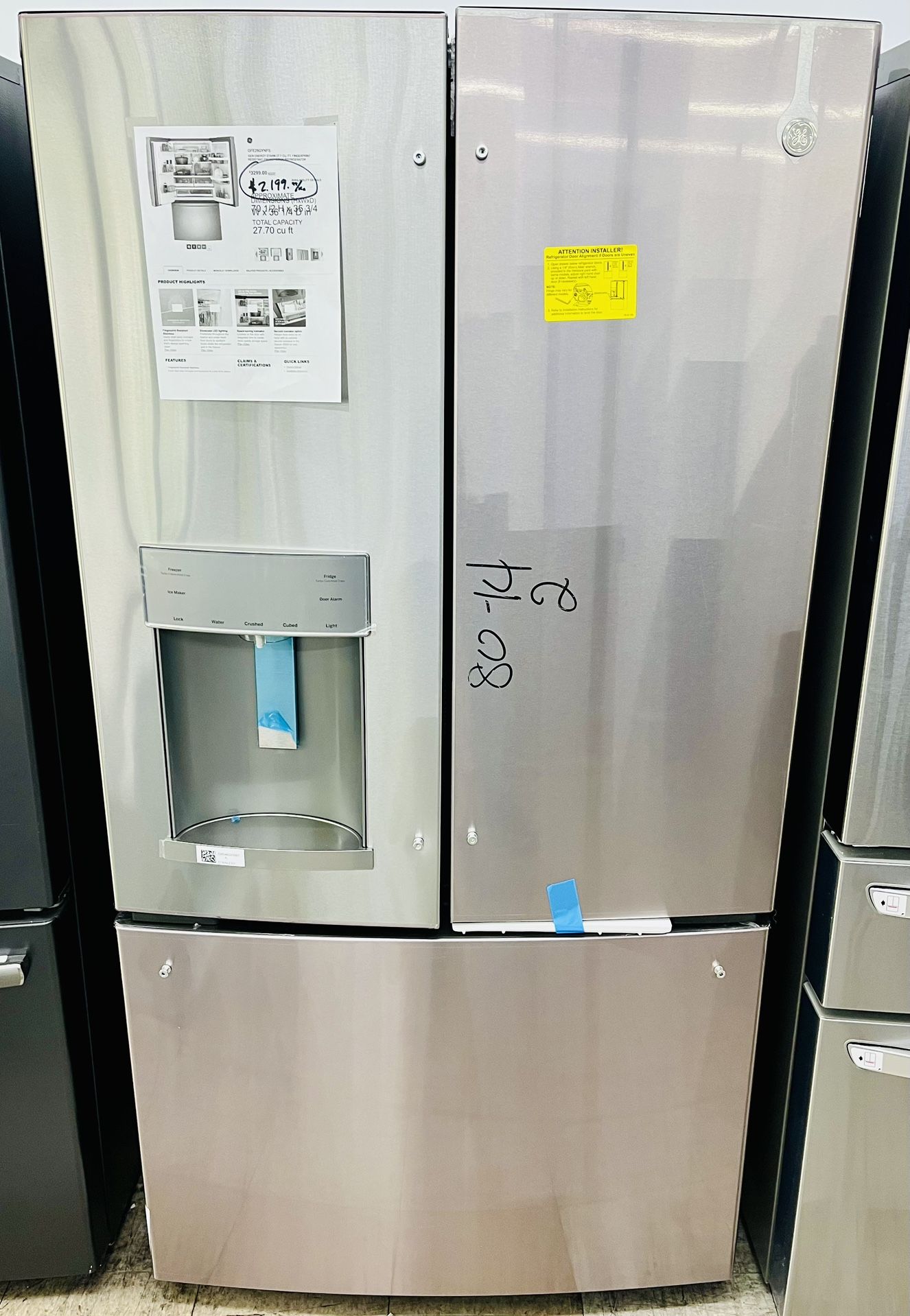 🔥🔥36” GE French Door Refrigerator