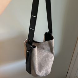 Vegan Leather Suede Shoulder Bag (Brown)