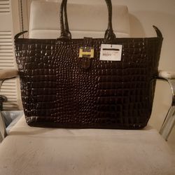 Leather Crocodile Style Vera Pelle Handbag 