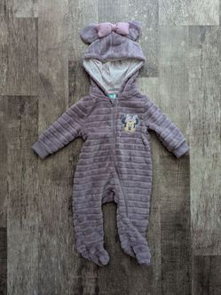 Baby Girl Minnie Mouse Fleece Jumpsuit