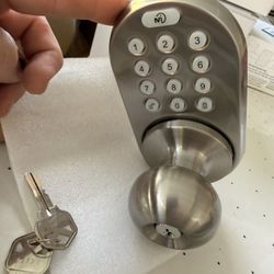 MiLocks DKK-02SN Touchpad Keyed Door Lock, Satin Nickel, DKK-02SN
