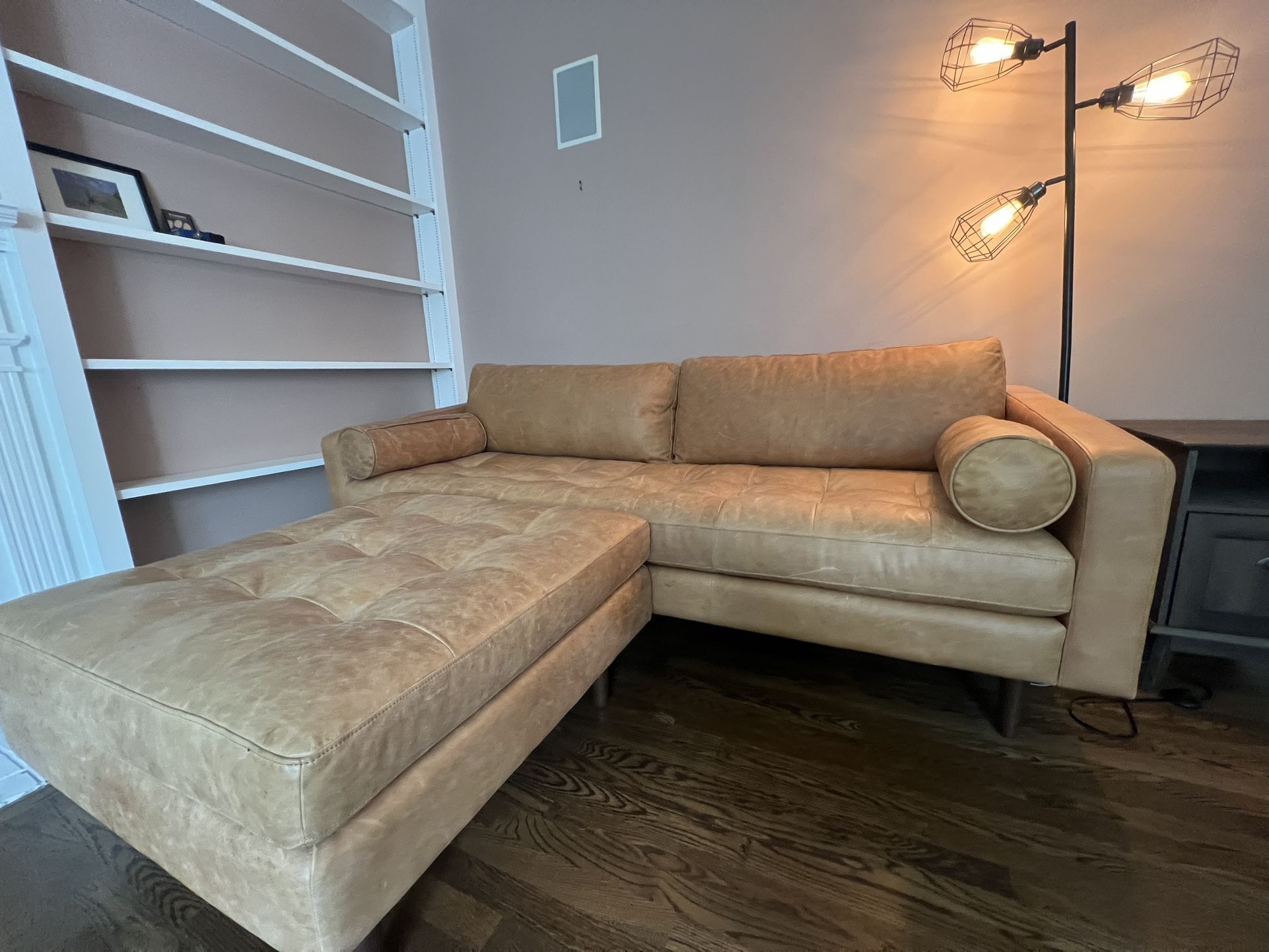 Leather Sofa With Ottoman