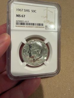 1967 SMS Kennedy Half Dollar NGC MS67 silver