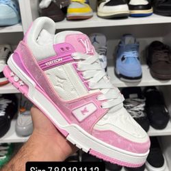 LV TRAINERS WHITE & PINK