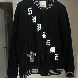 Supreme SS18 Old English Corduroy Varsity Jacket