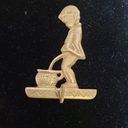 Antique Brass Boy Potty Training Motif Hook
