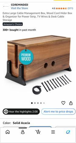 Solid Wood Cable Management Box – Like New