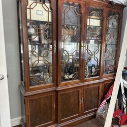 Dining Room Breakfront  and  Glass Table