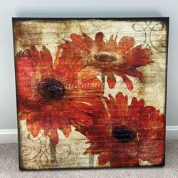 Canvas Wrapped Wall Art (Abstract Floral)