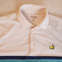 Master polo in White, Green and Navy.