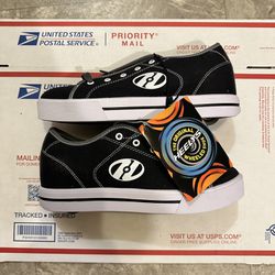 New Heelys Canvas Low Top ‘Black Grey’ Skate Shoes Sneakers Men’s Size 8 [HES10459]