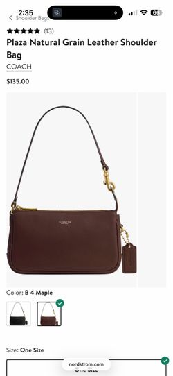 Coach Plaza Natural Grain Leather Shoulder Bag