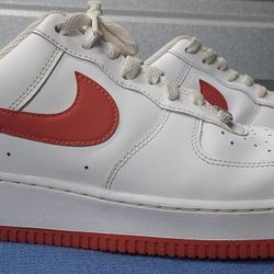 Nike AIR FORCE 1 '07 WHITE/RED MENS SZ 11.5 