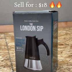 The Londo n Sip Stovetop Espresso Maker – Stainless Steel, 10 Cup ☕